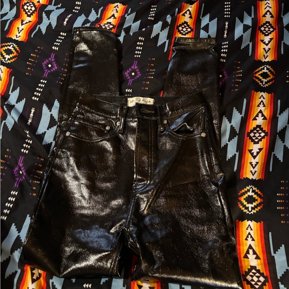 We The Free Glossy Black Skinny Jeans